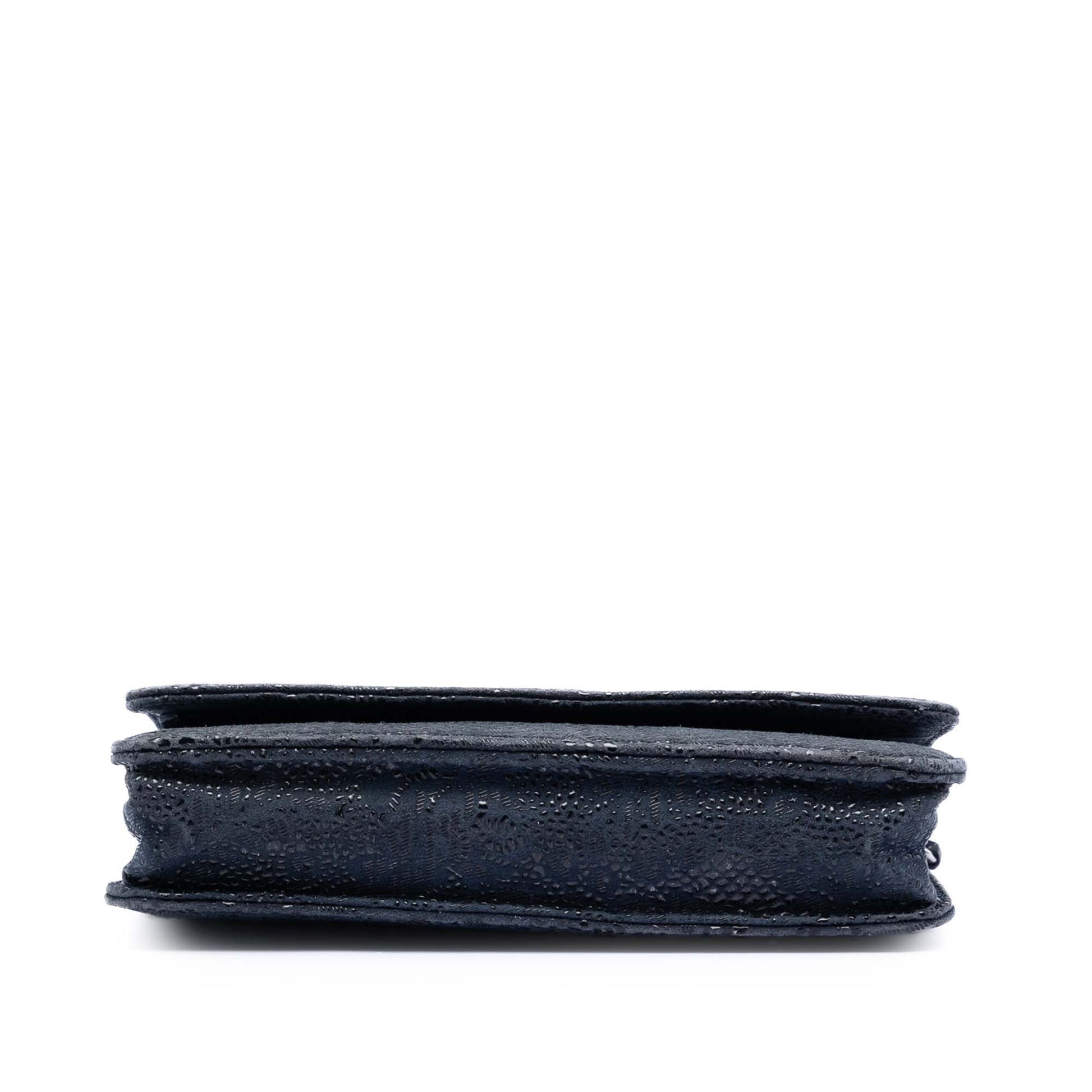 CC Lace Overlay Goatskin Wallet On Chain
