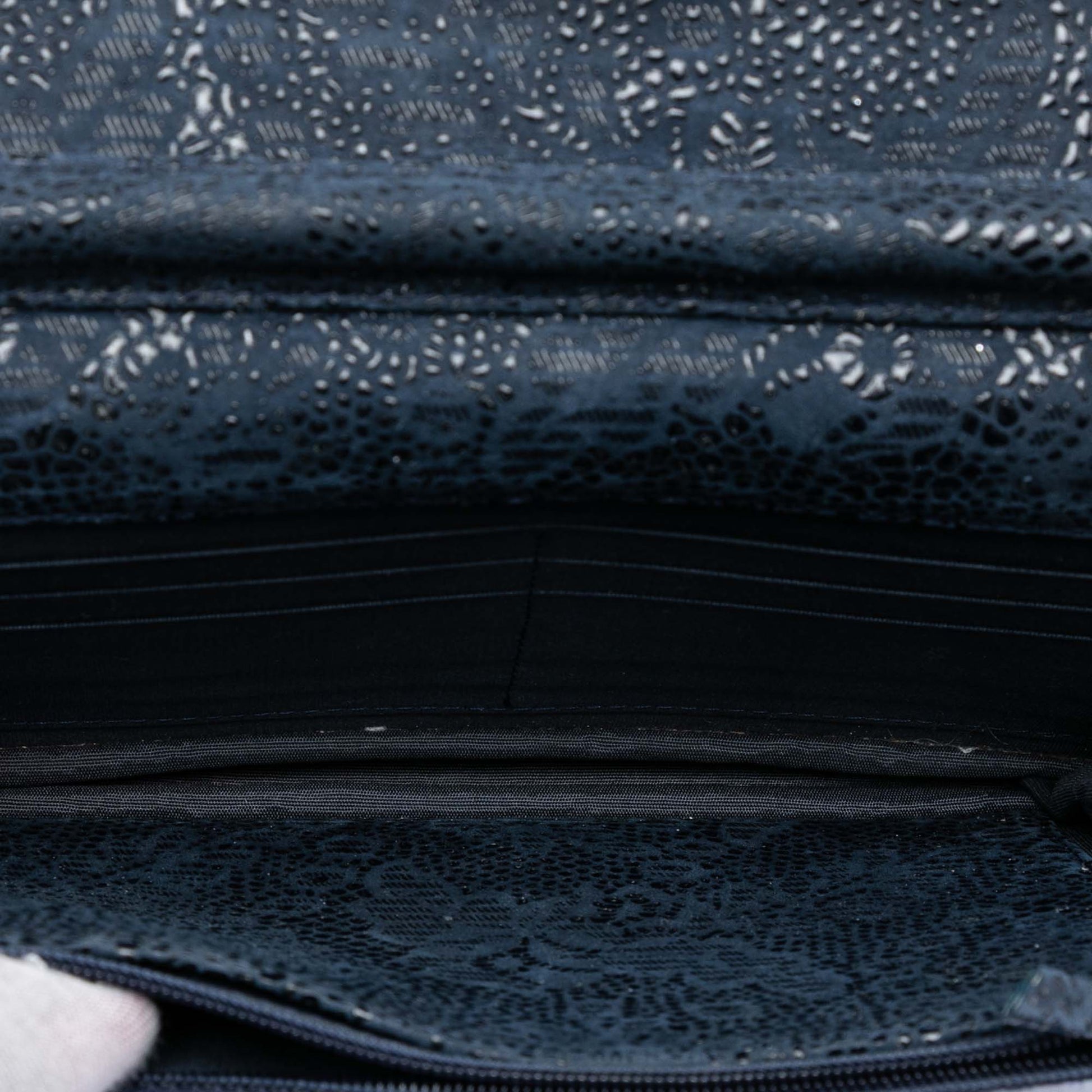 CC Lace Overlay Goatskin Wallet On Chain