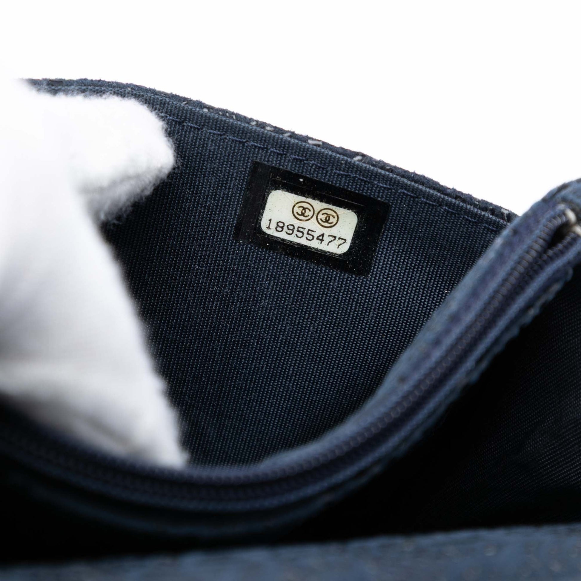 CC Lace Overlay Goatskin Wallet On Chain