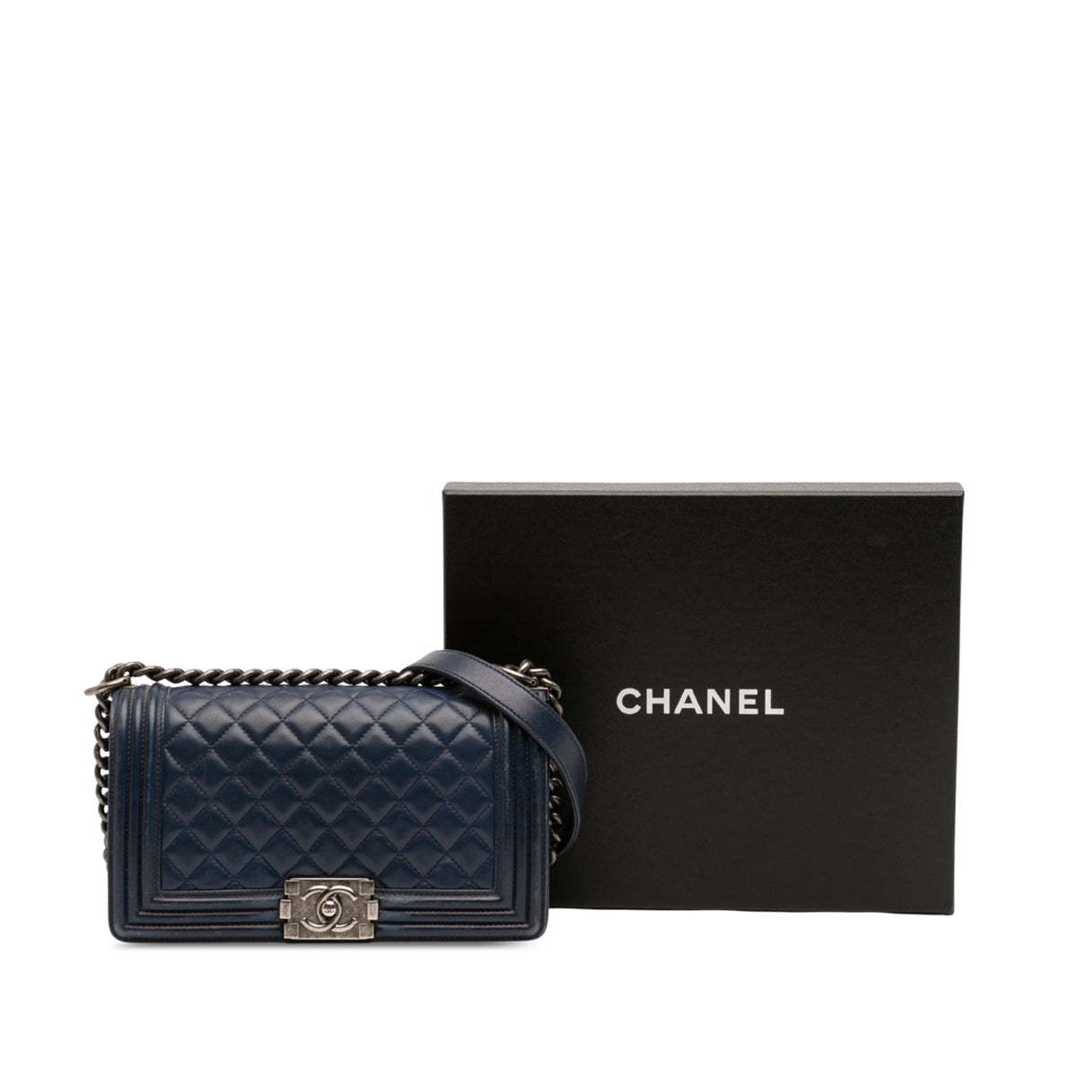 Chanel Old Medium Quilted Lambskin Boy Flap