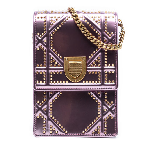 Dior Metallic Studded Calfskin Vertical Diorama