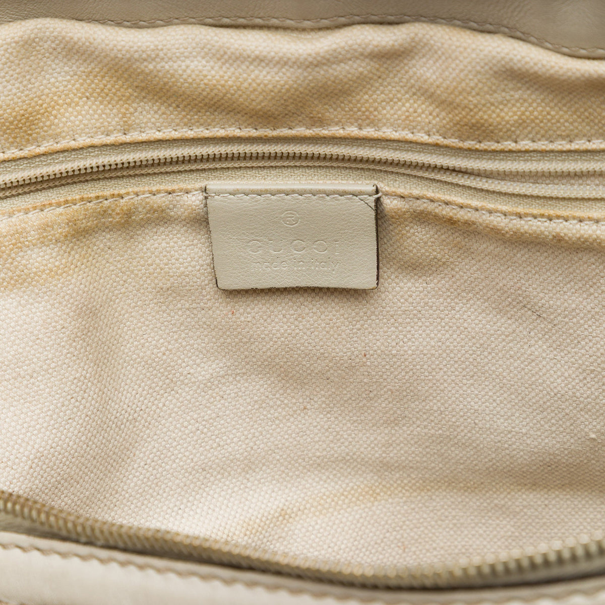 Gucci Guccissima Sukey Satchel — White