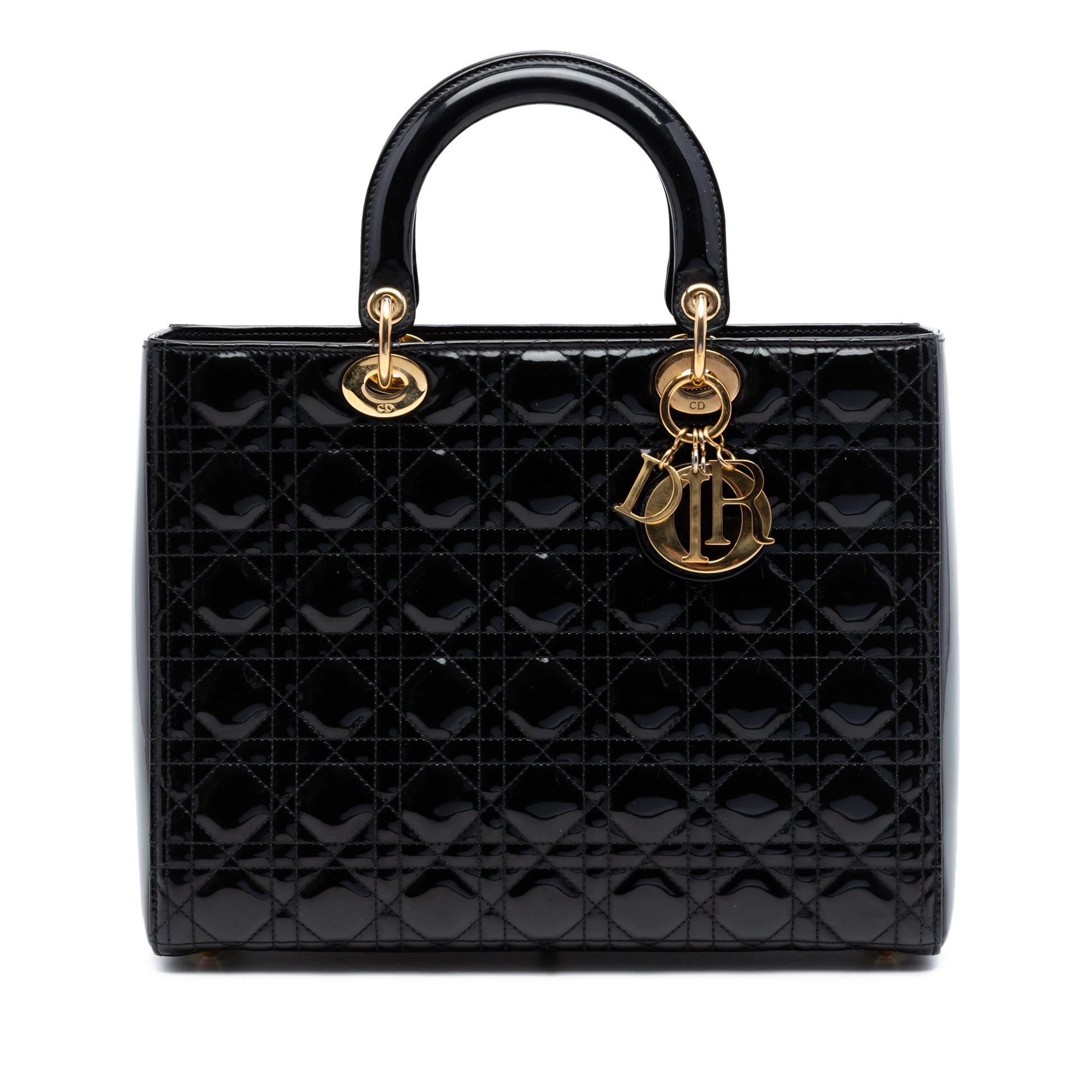 Dior Large Patent Cannage Lady Dior