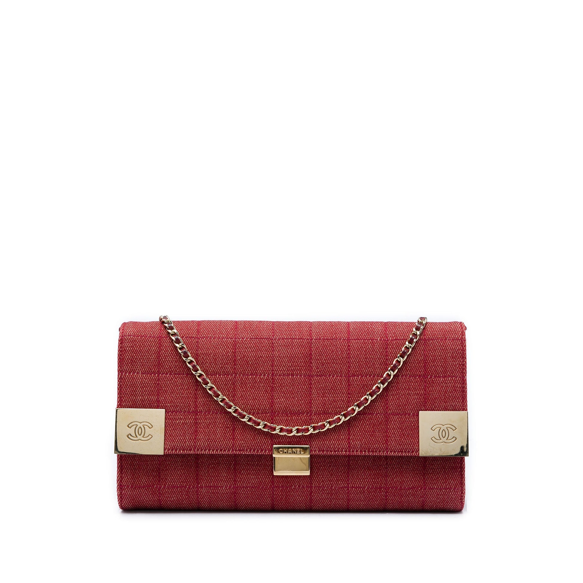 Chanel CC Chocolate Bar Denim Chain Flap