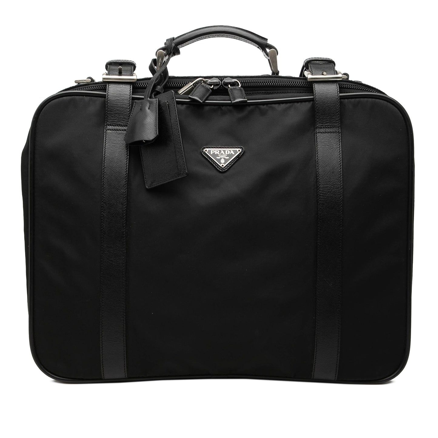 Prada Saffiano Trimmed Tessuto Suitcase Bag