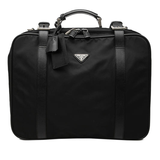Prada Saffiano Trimmed Tessuto Suitcase Bag