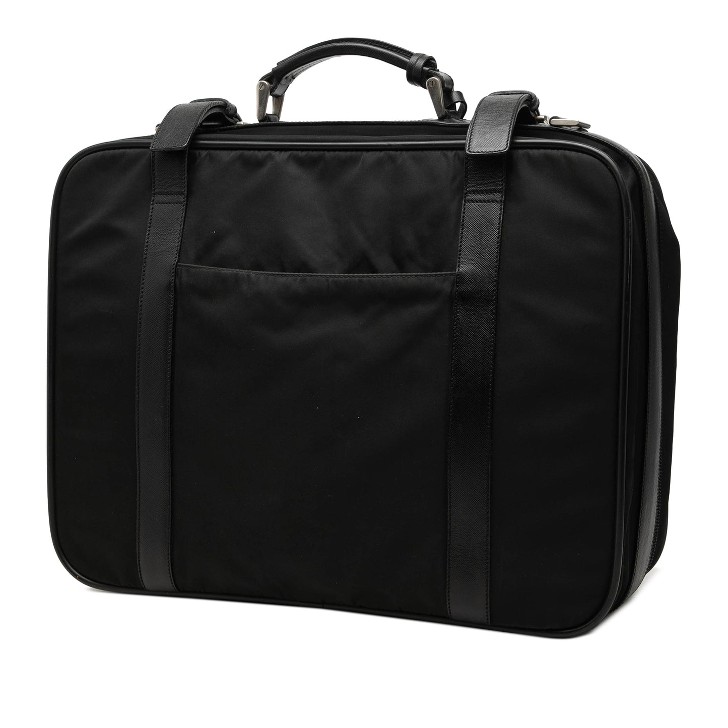 Prada Saffiano Trimmed Tessuto Suitcase Bag