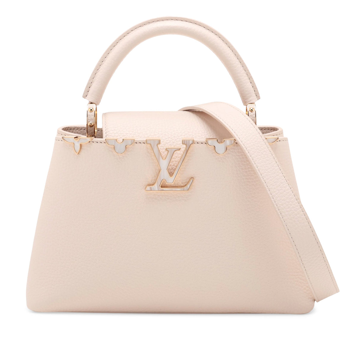 Louis Vuitton Taurillon Flowers Capucines BB — White