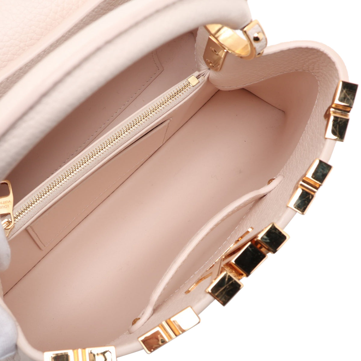 Louis Vuitton Taurillon Flowers Capucines BB — White