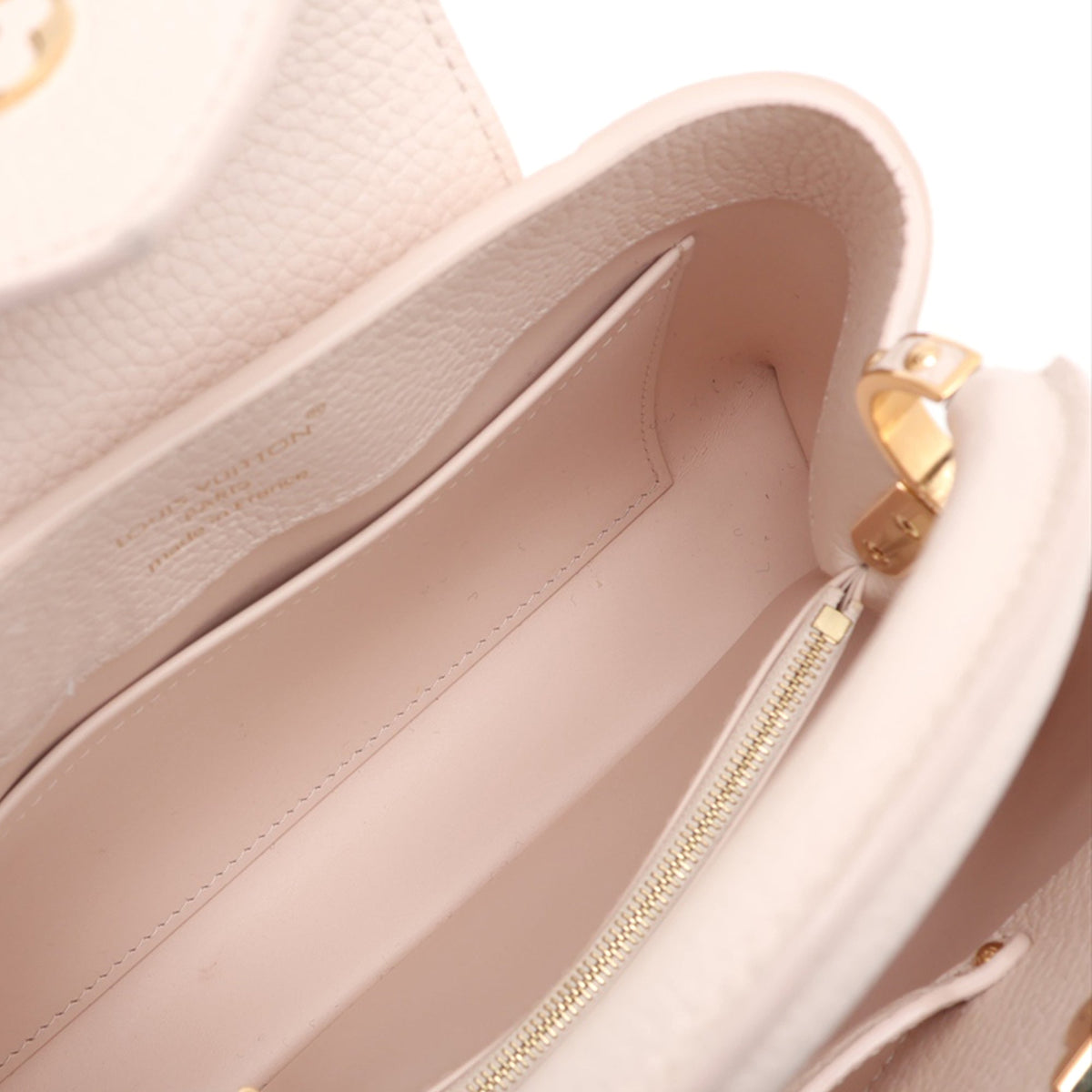 Louis Vuitton Taurillon Flowers Capucines BB — White