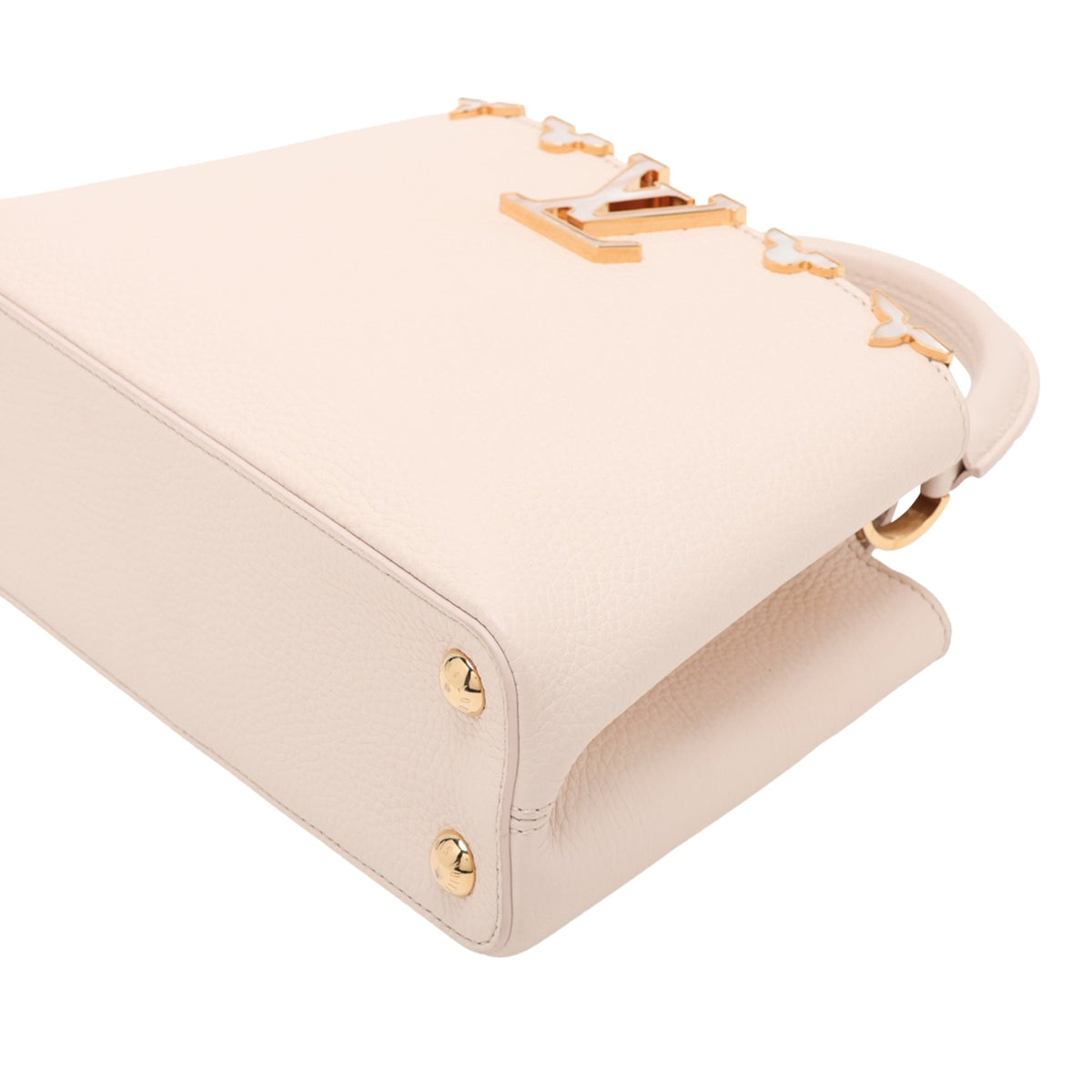 Louis Vuitton Taurillon Flowers Capucines BB — White