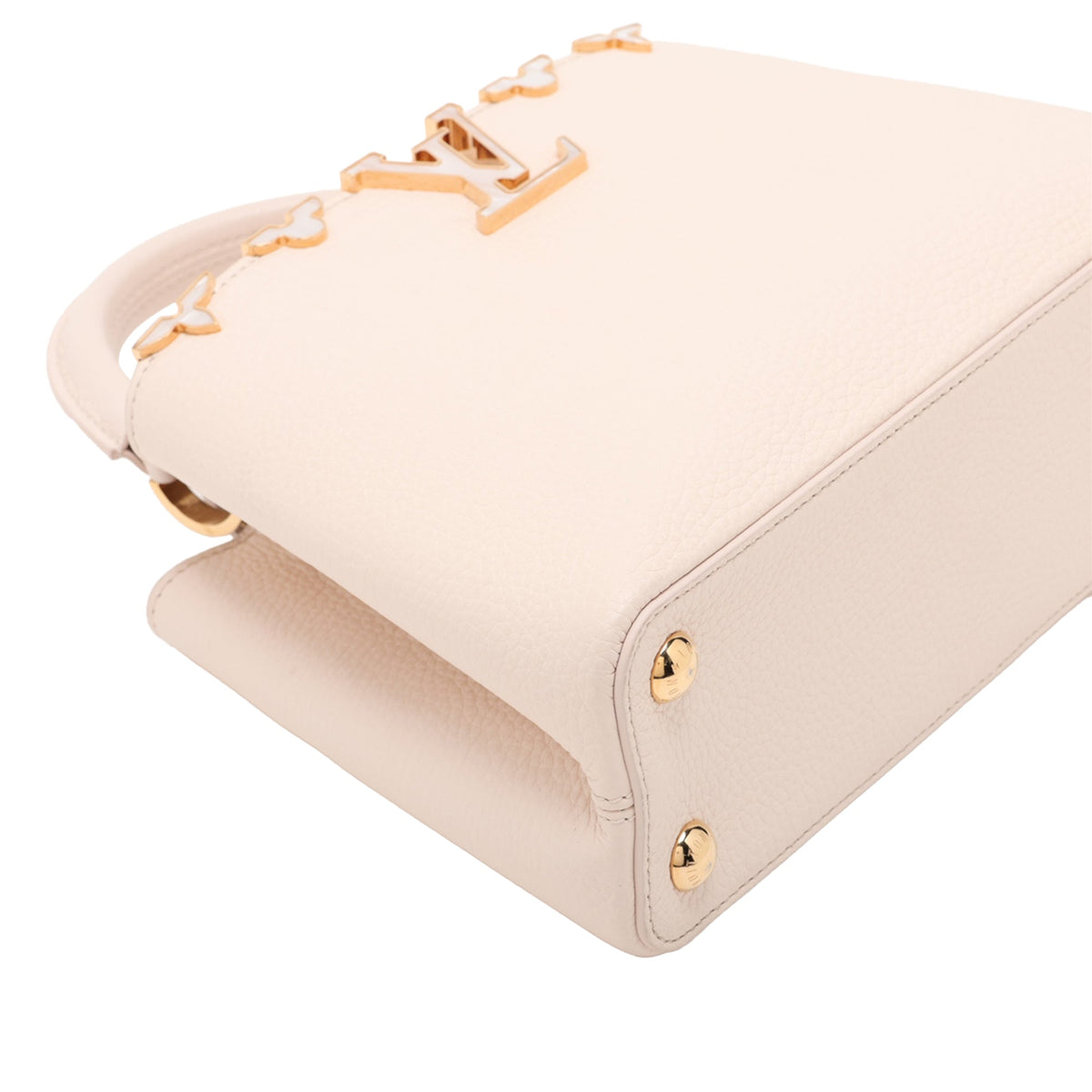 Louis Vuitton Taurillon Flowers Capucines BB — White