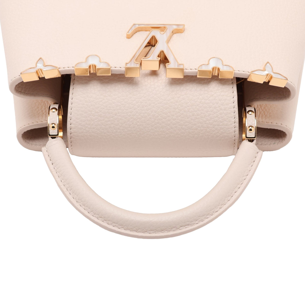 Louis Vuitton Taurillon Flowers Capucines BB — White