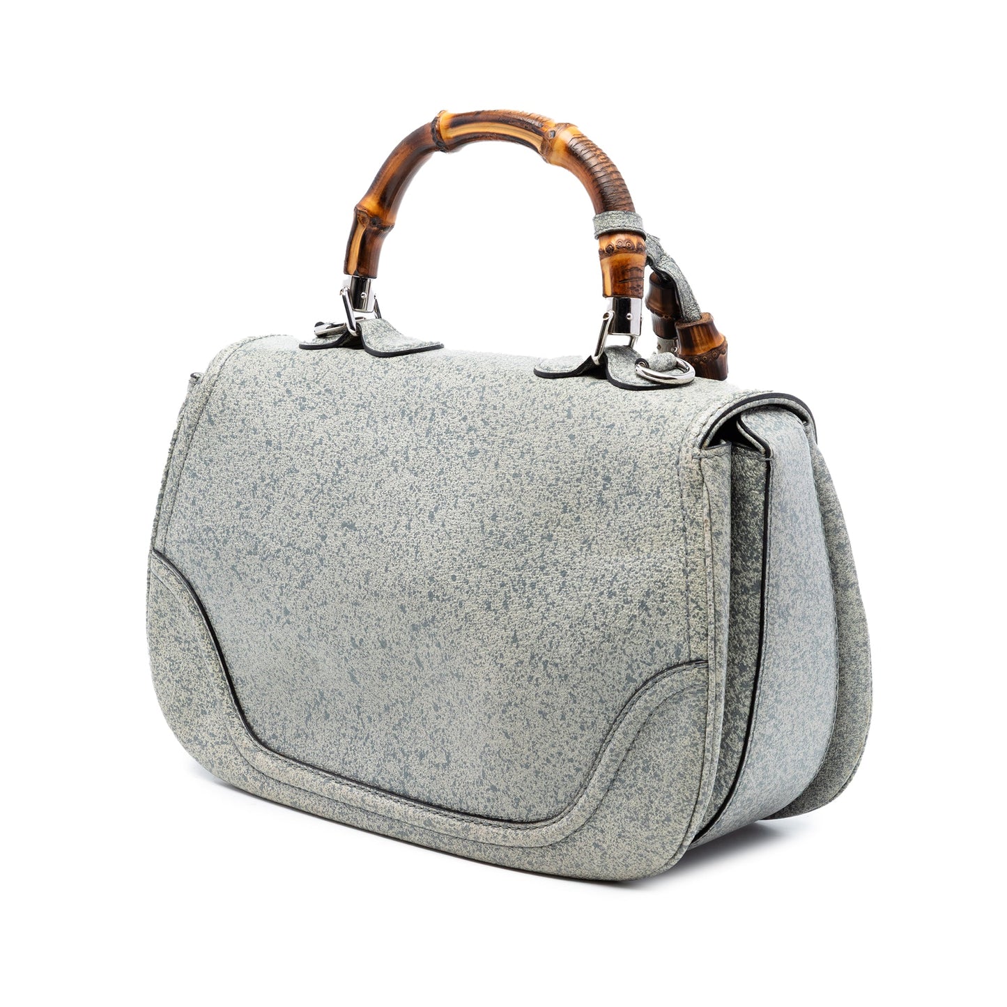 Gucci Large Speckled Leather New Bamboo Top Handle Bag