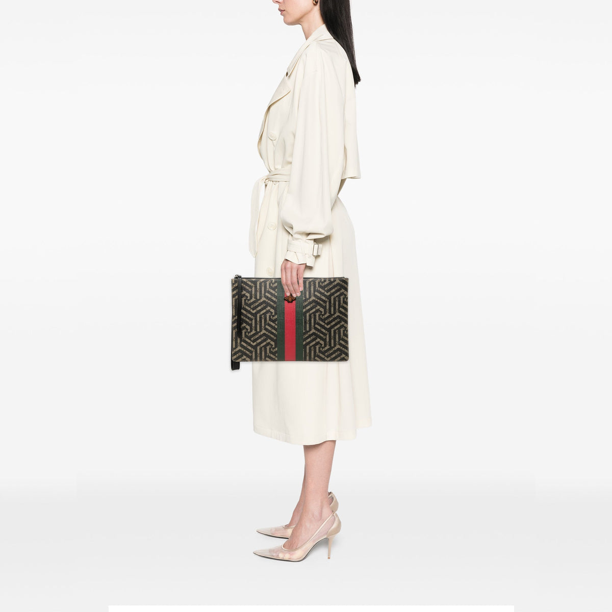 Gucci GG Supreme Caleido Web Bee  Clutch
