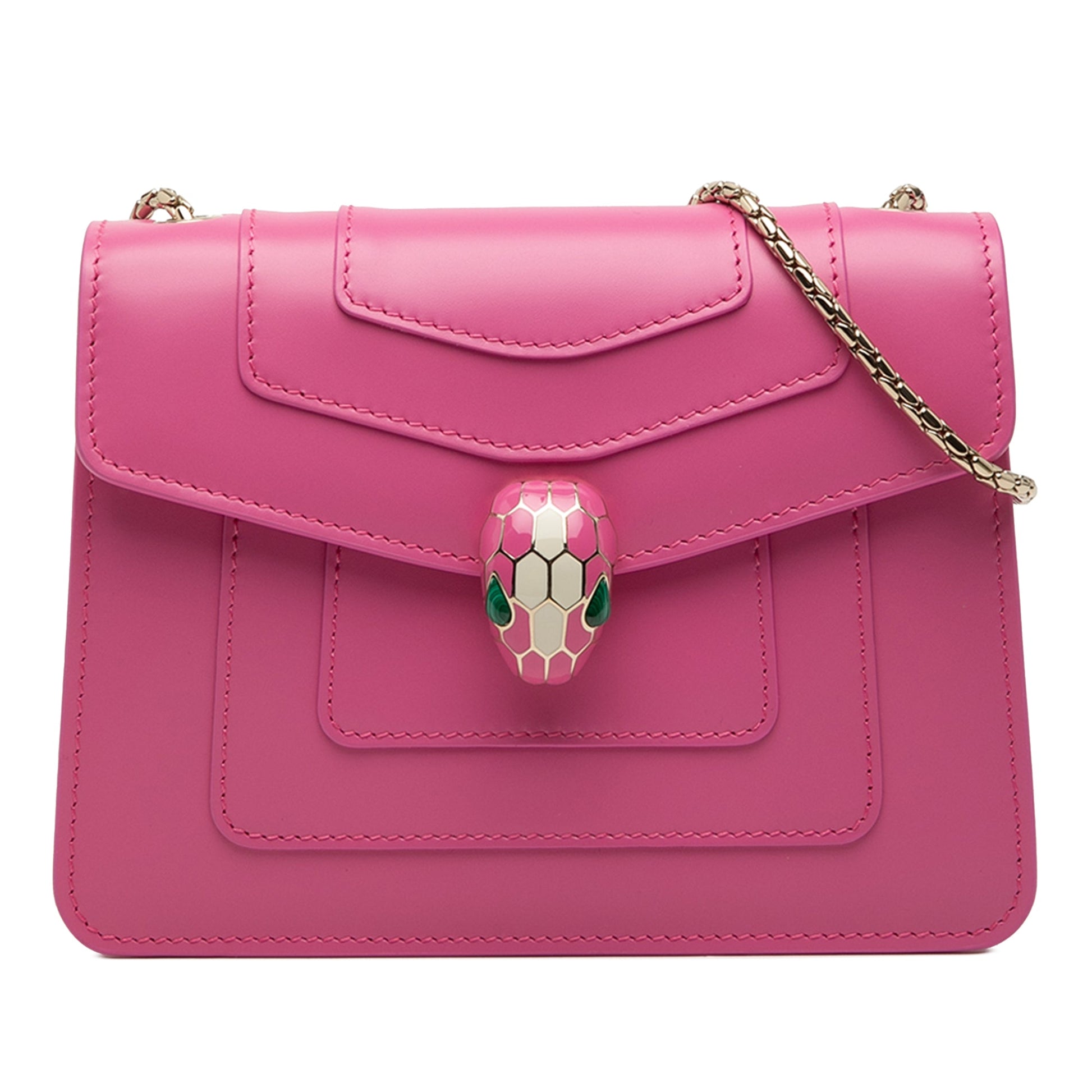 Small Leather Square Serpenti Forever Chain Crossbody