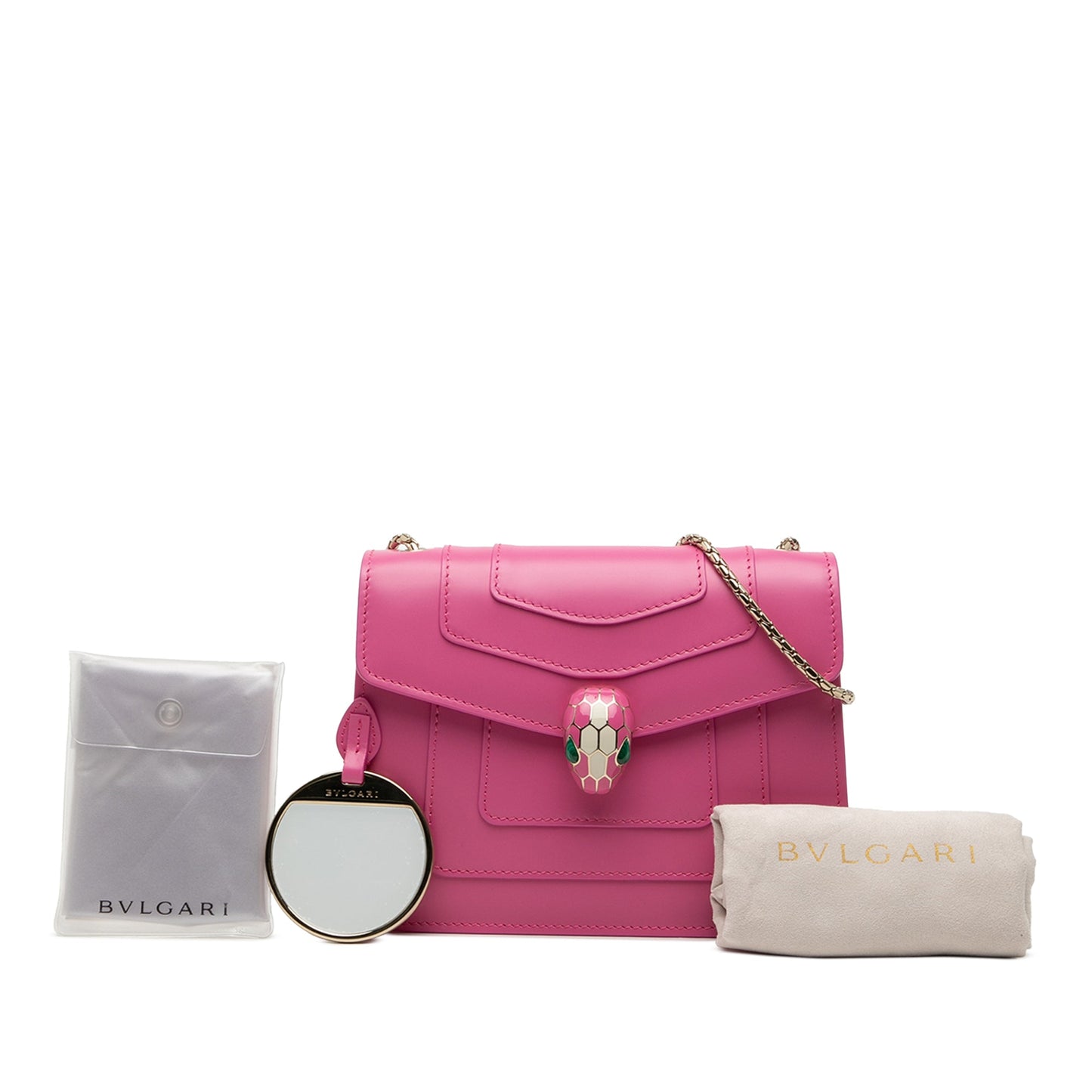 Small Leather Square Serpenti Forever Chain Crossbody