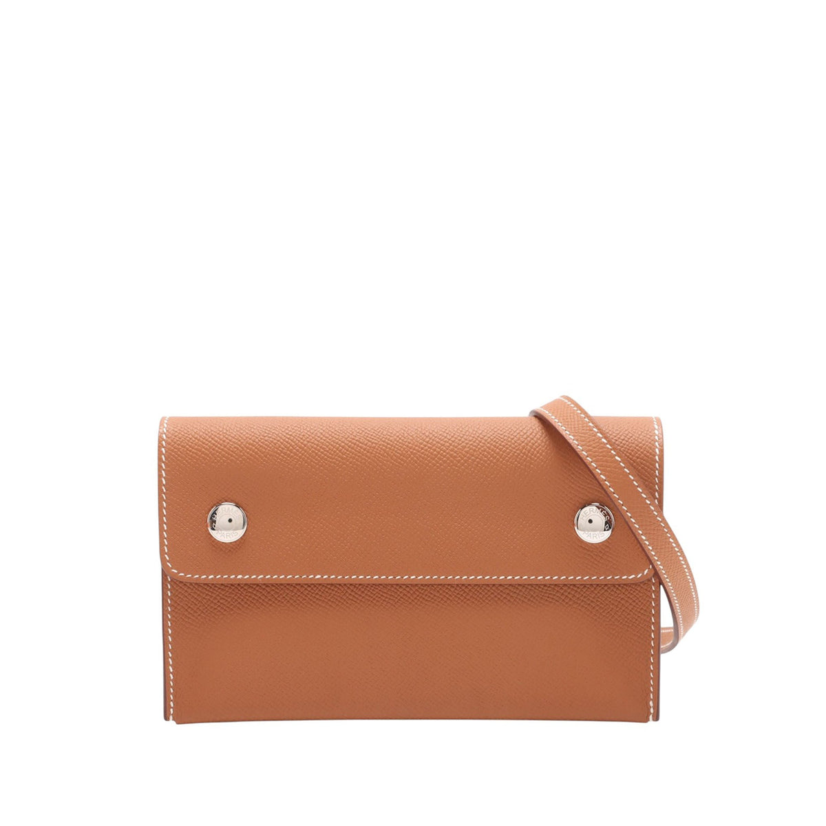 Hermès Epsom Hermesnap Wallet On Strap — Brown
