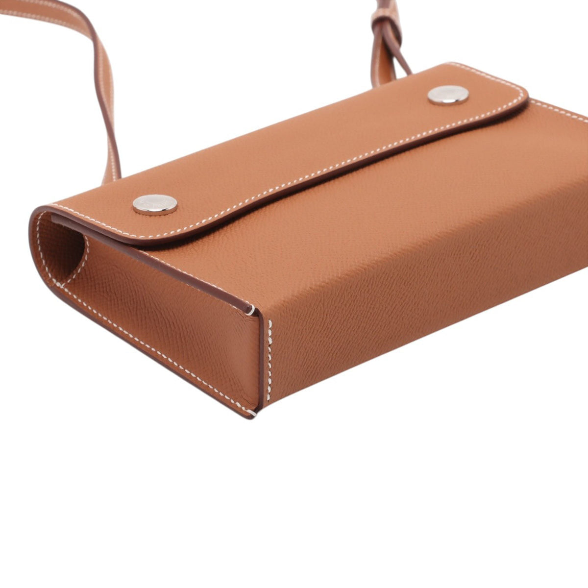 Hermès Epsom Hermesnap Wallet On Strap — Brown