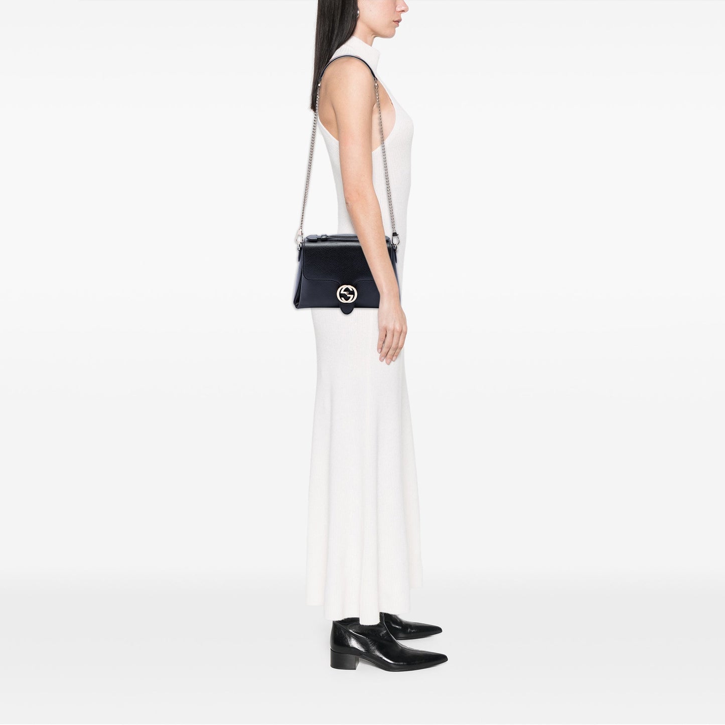 Gucci Small Dollar Calf Interlocking G Satchel
