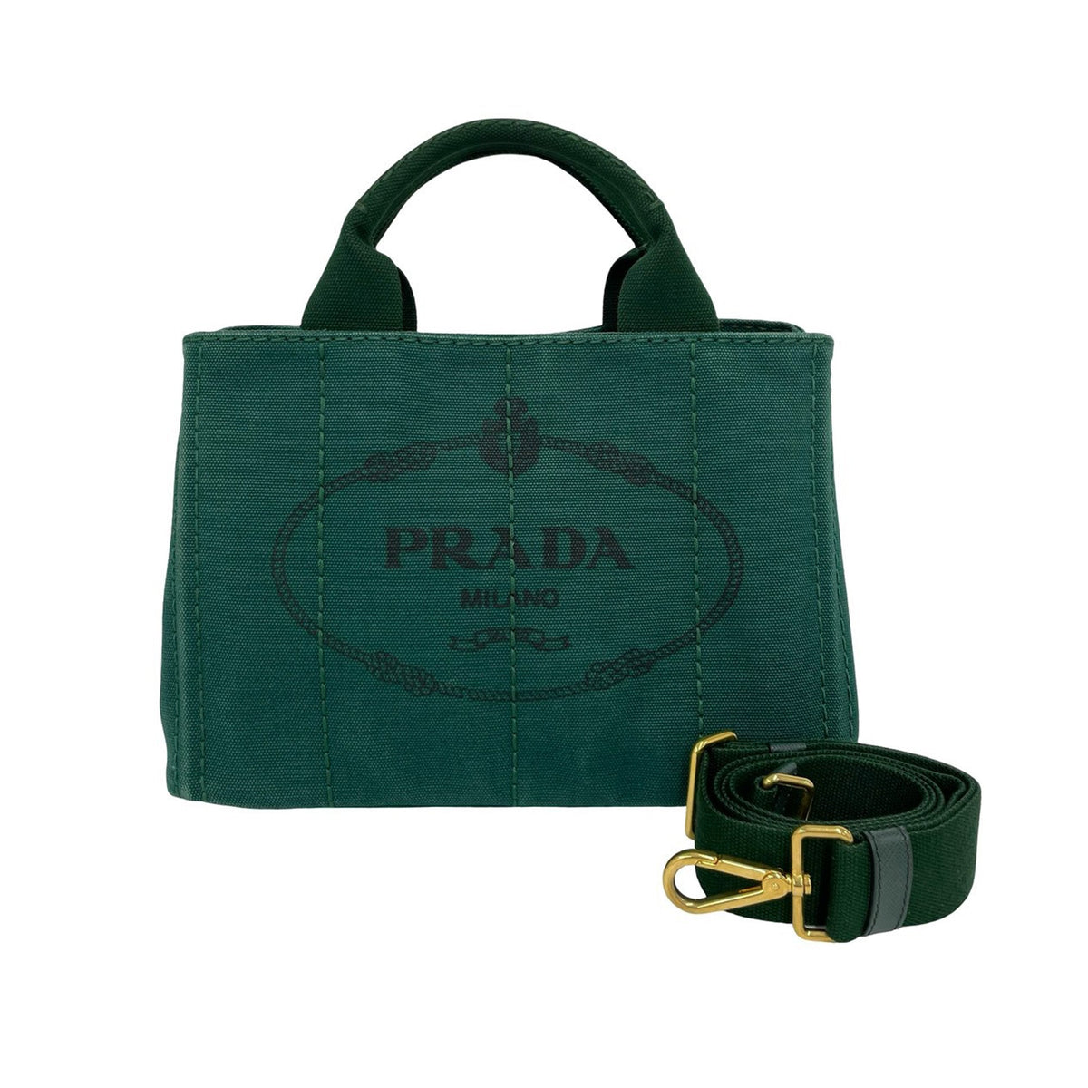 Prada Small Canvas Canapa Logo Tote
