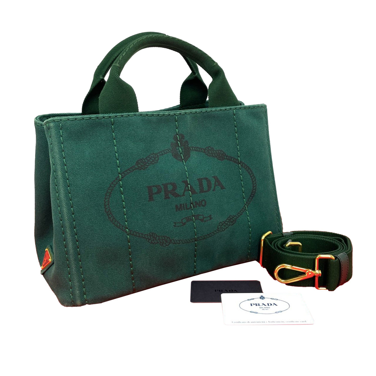 Prada Small Canvas Canapa Logo Tote