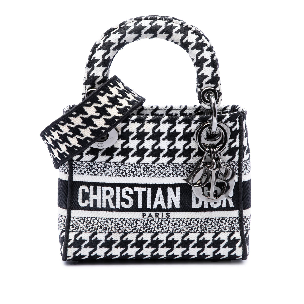 Dior Mini Embroidered Canvas Houndstooth Lady D Lite