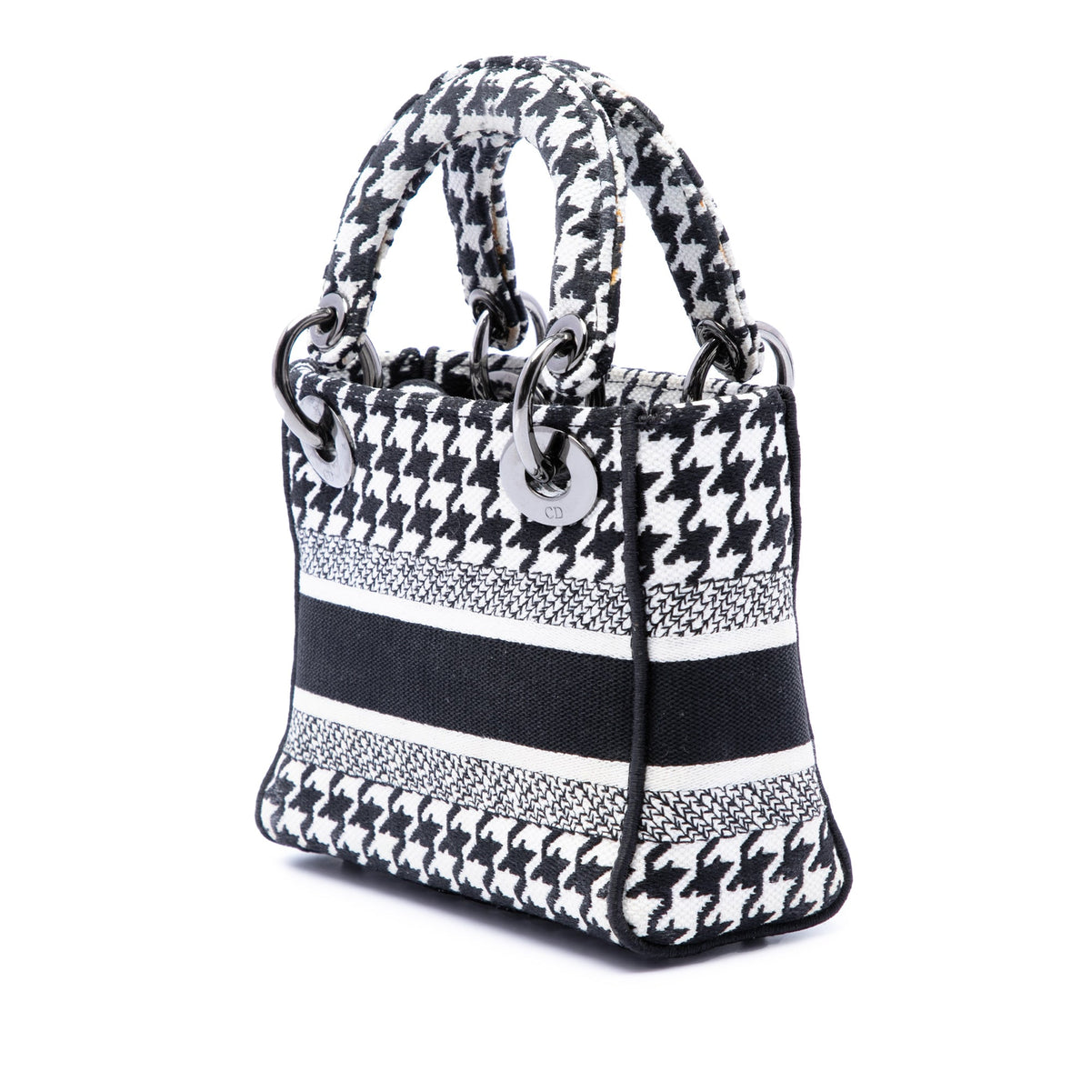 Dior Mini Embroidered Canvas Houndstooth Lady D Lite