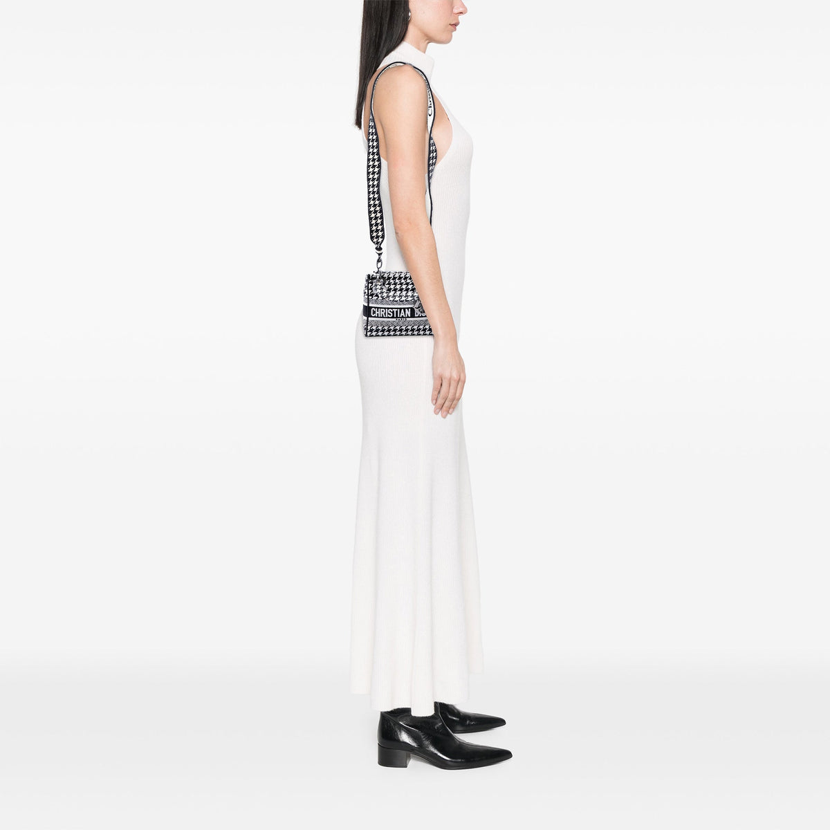 Dior Mini Embroidered Canvas Houndstooth Lady D Lite