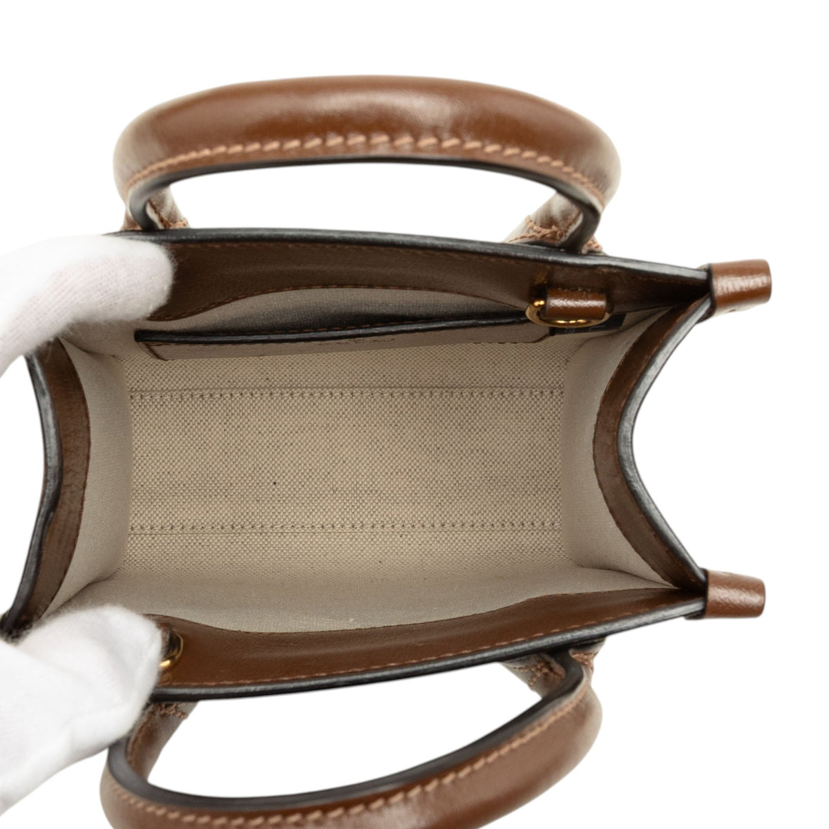 Gucci Mini GG Supreme Interlocking G Satchel — Beige
