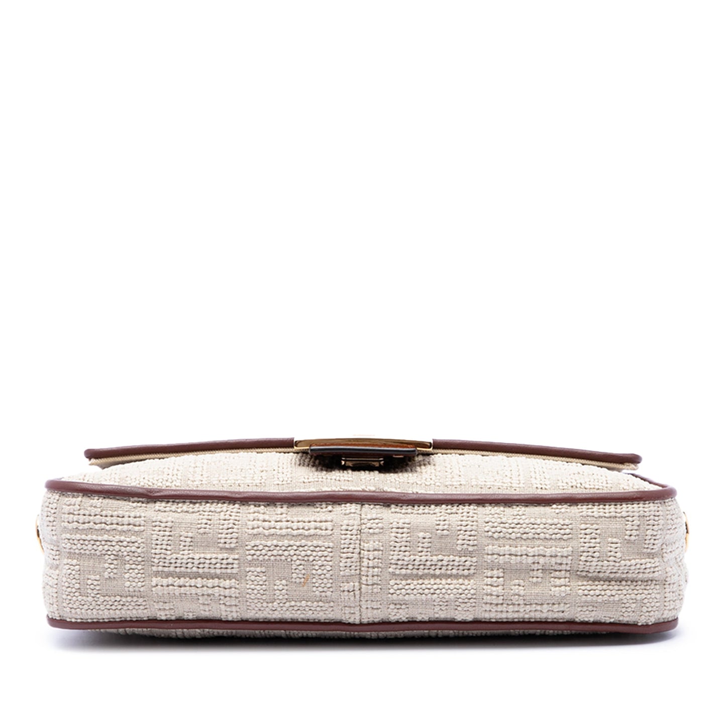 Fendi Zucca Embroidered Canvas Baguette Satchel
