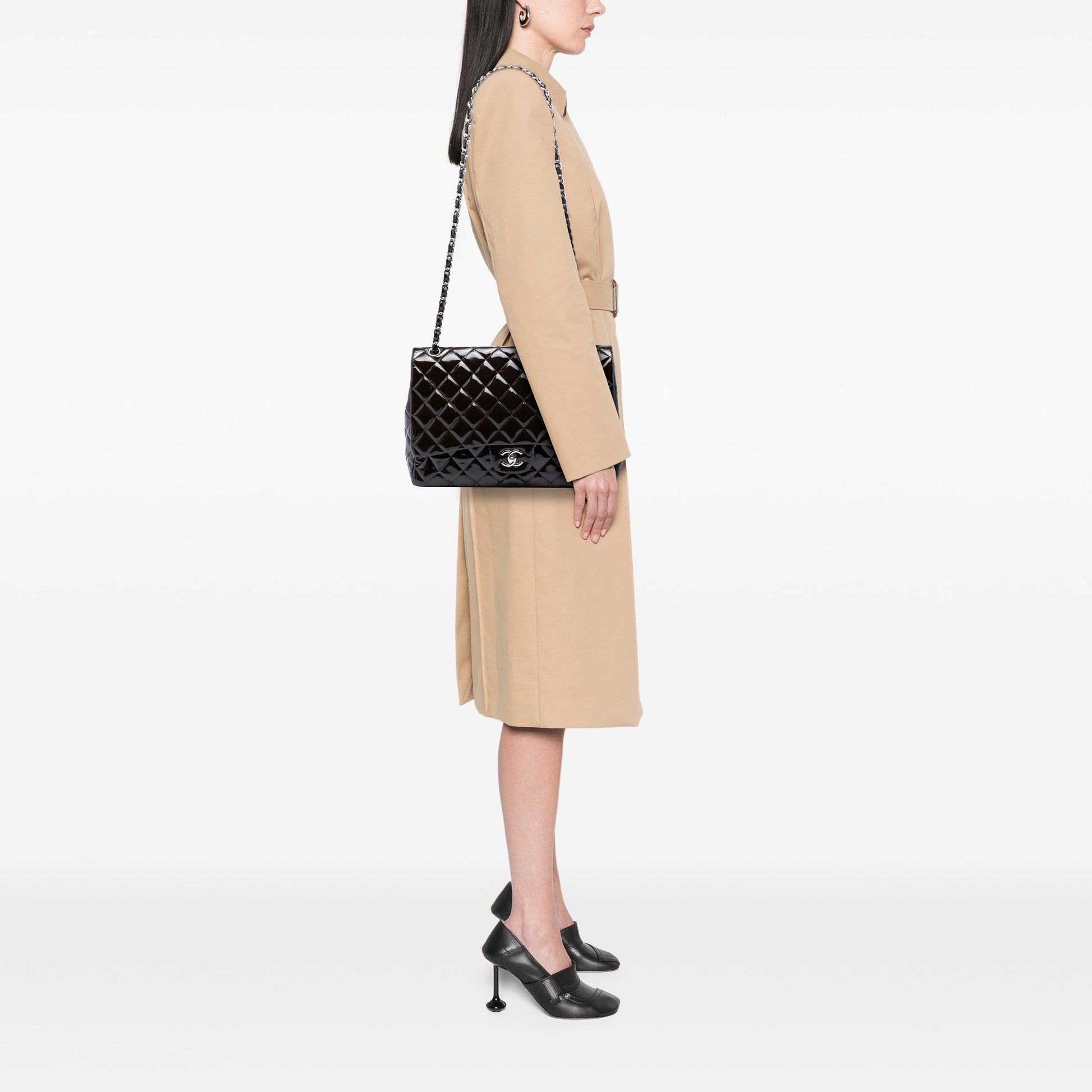 Maxi Classic Patent Double Flap