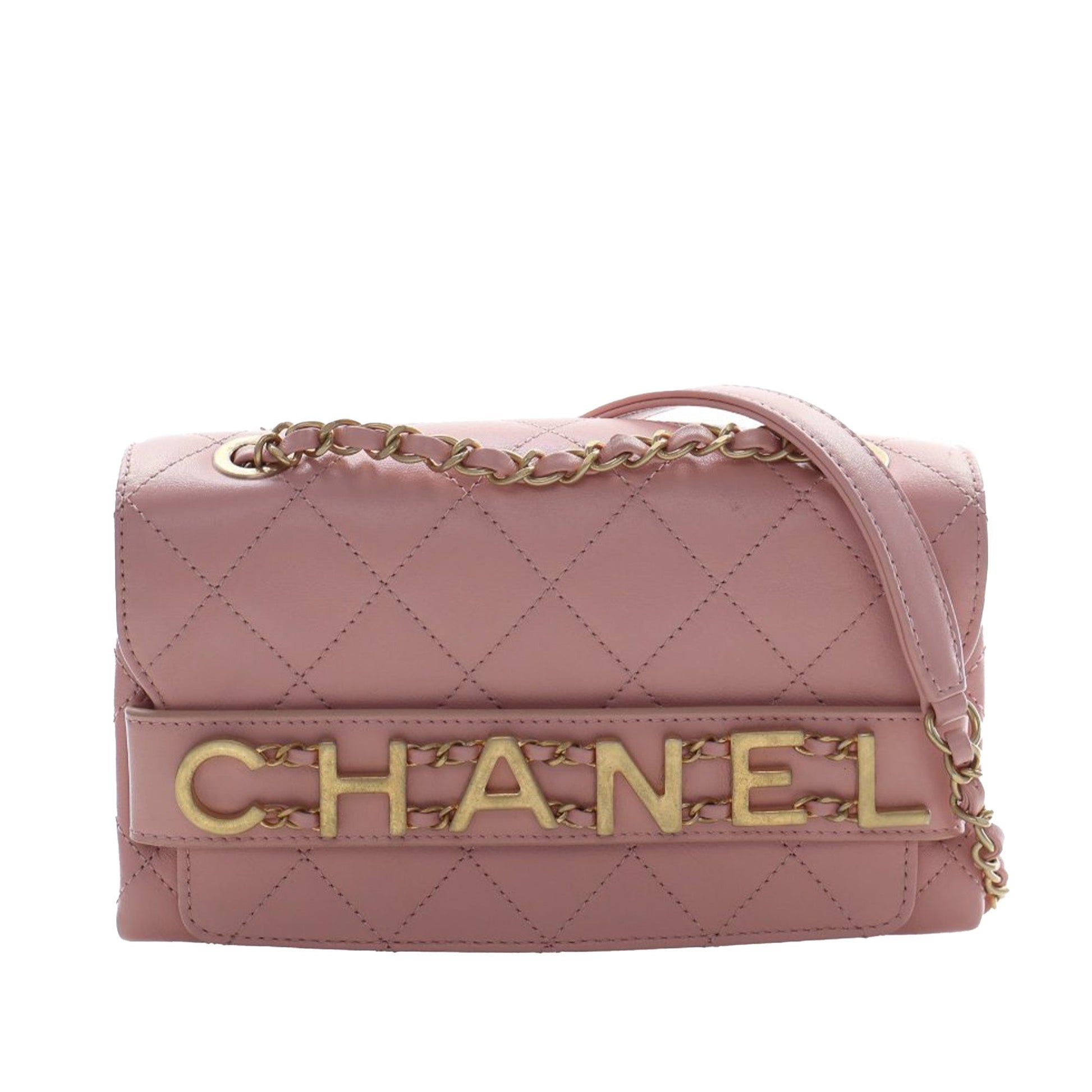 Small Quilted Calfskin Enchained Flap