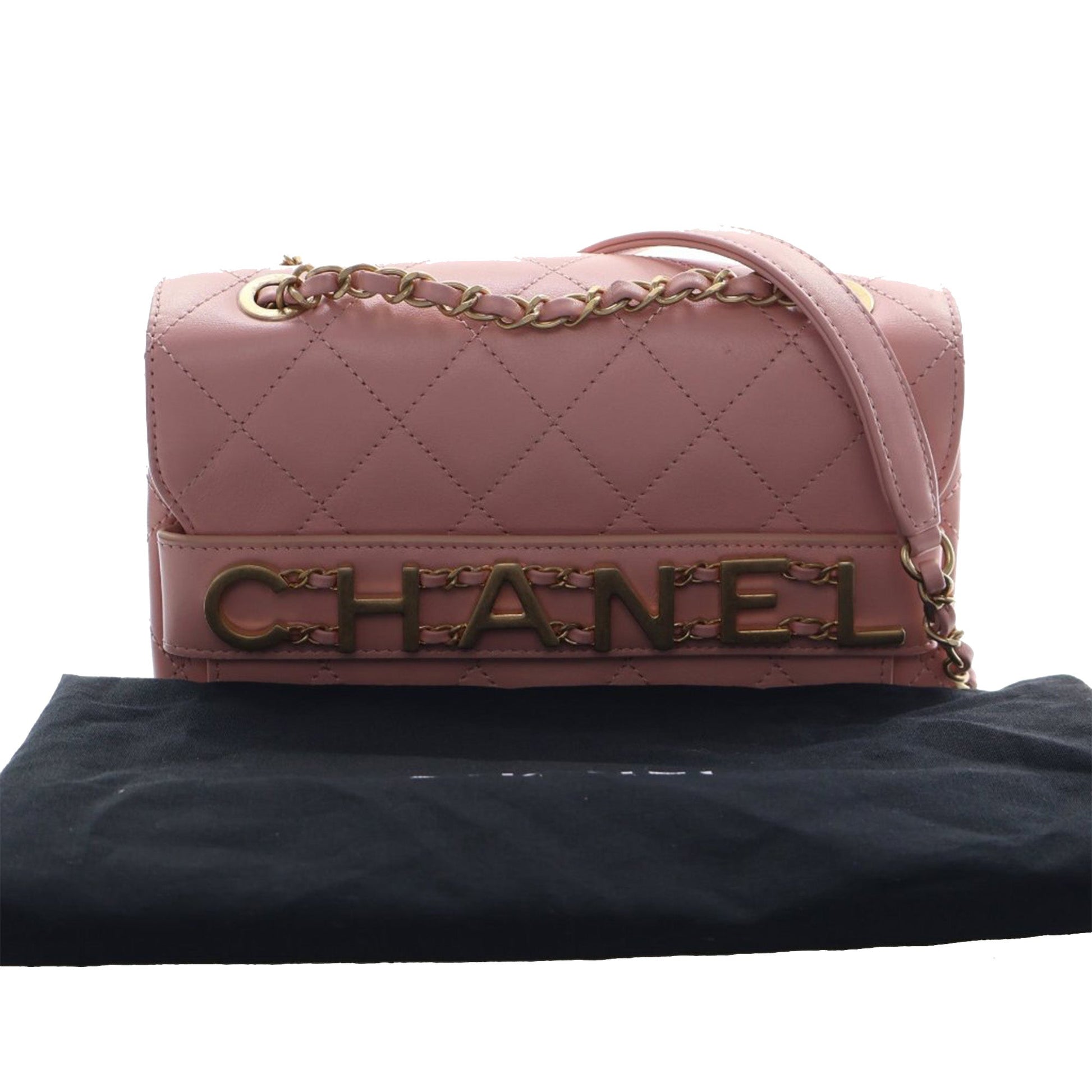Small Quilted Calfskin Enchained Flap