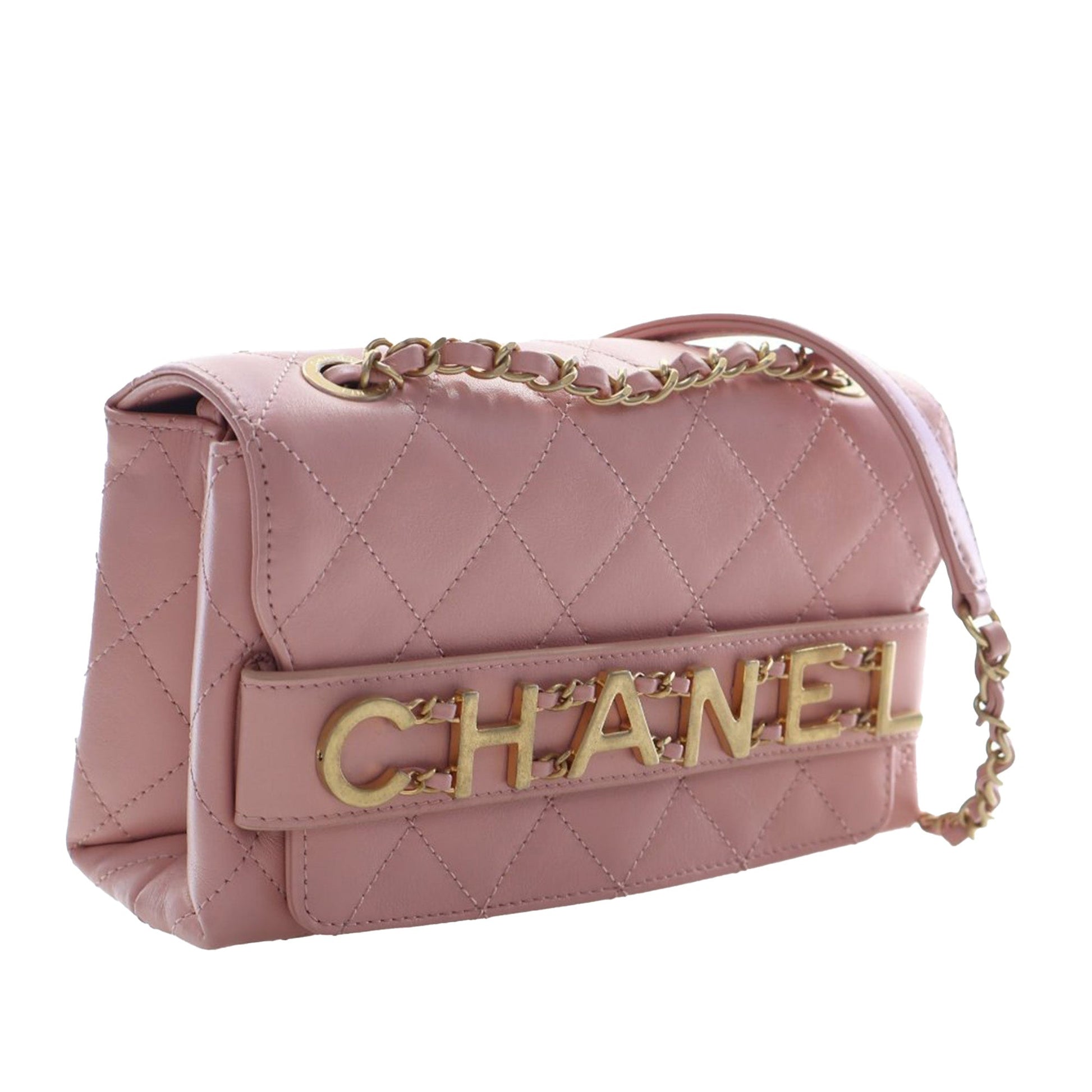Small Quilted Calfskin Enchained Flap