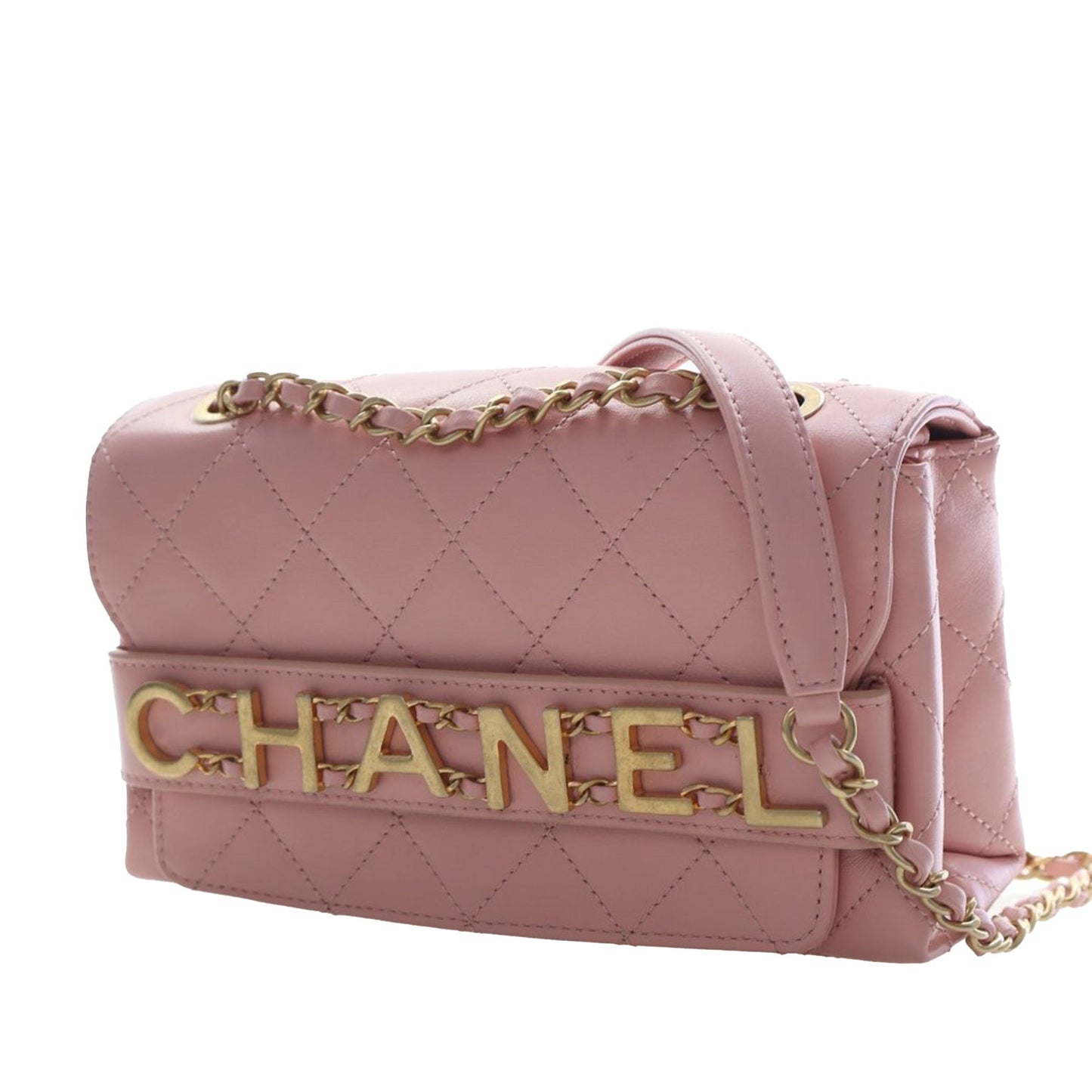 Small Quilted Calfskin Enchained Flap