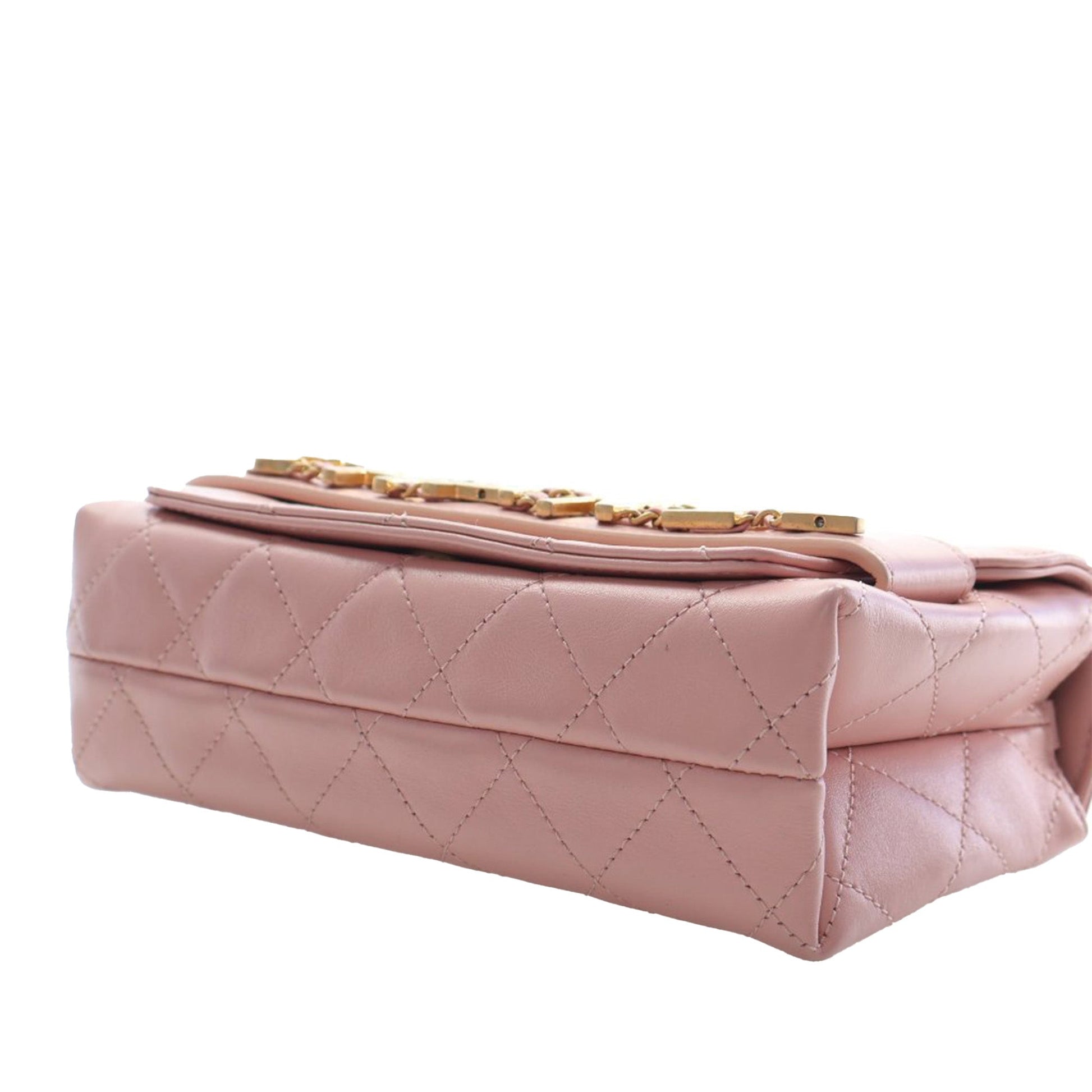 Small Quilted Calfskin Enchained Flap