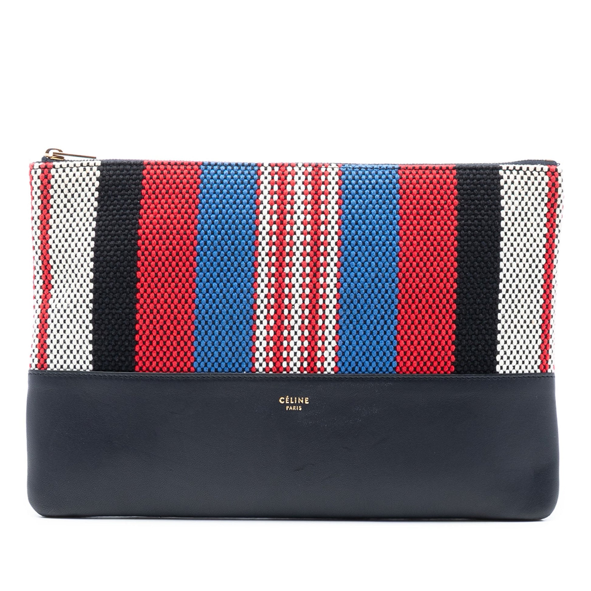 Celine Canvas Striped Solo Pouch