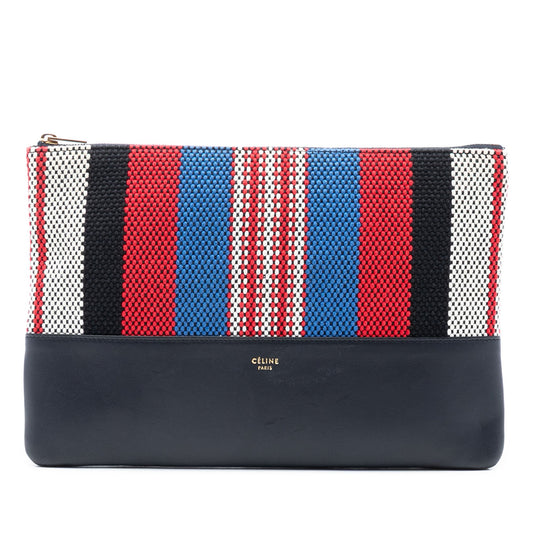 Celine Canvas Striped Solo Pouch