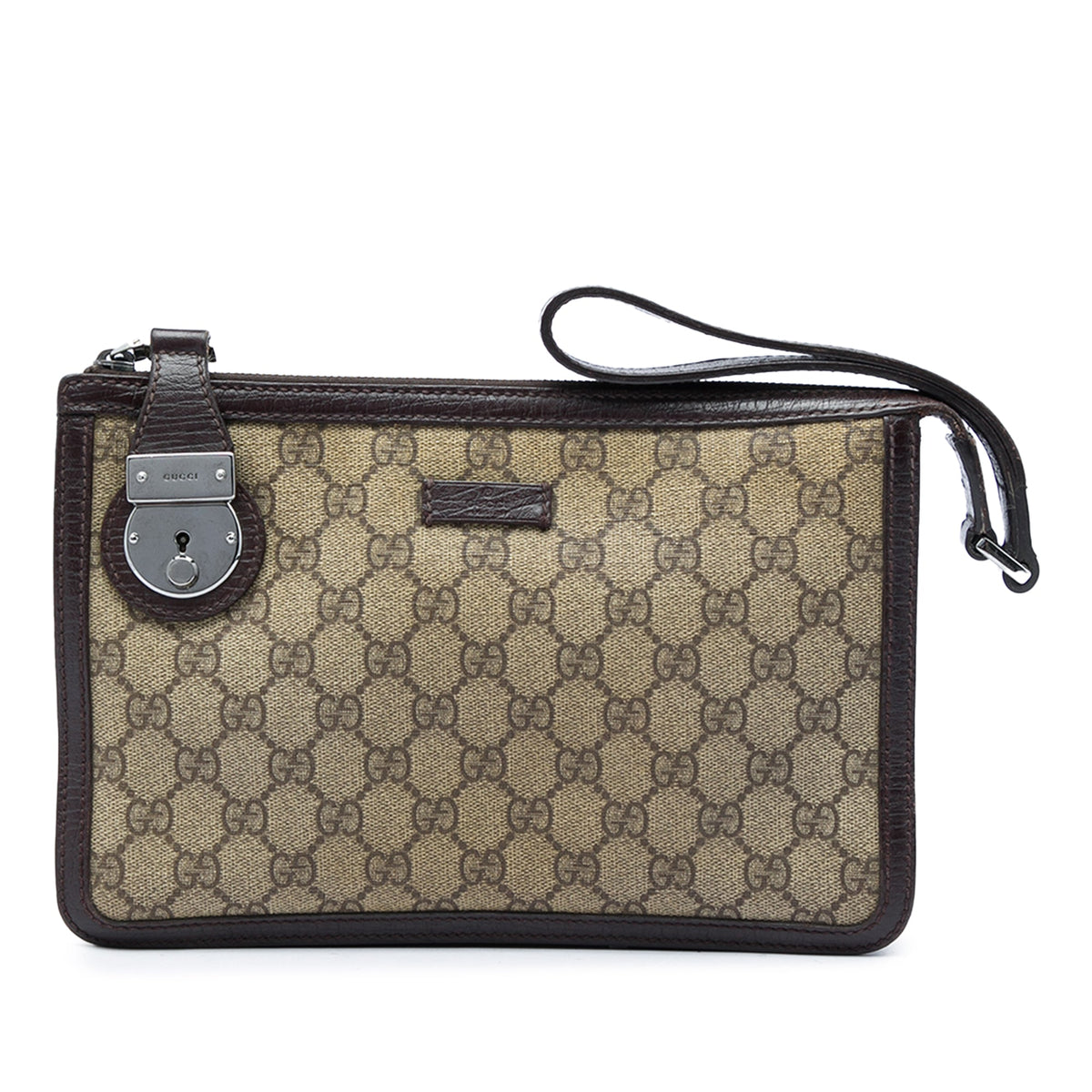 Gucci GG Supreme Clutch — Beige