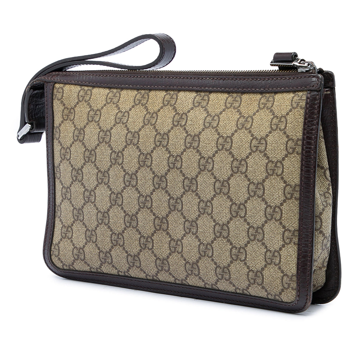 Gucci GG Supreme Clutch — Beige