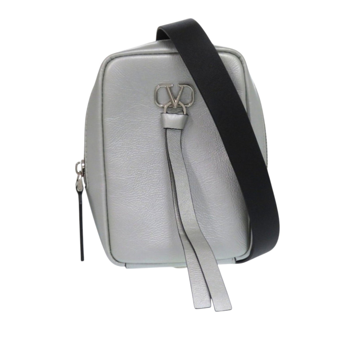 Valentino Metallic Leather VRing Neck Pouch Crossbody