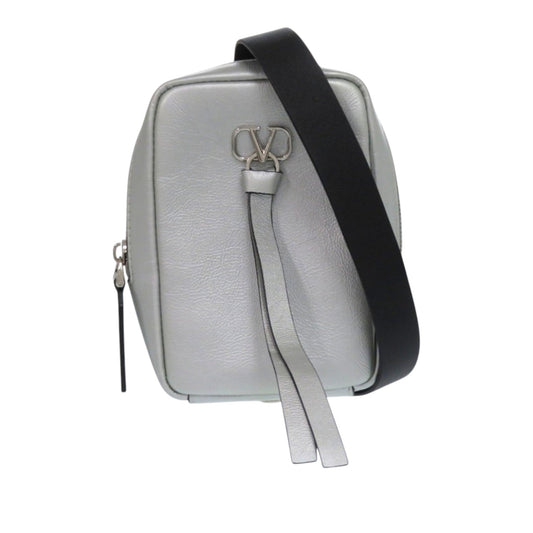 Valentino Metallic Leather VRing Neck Pouch Crossbody