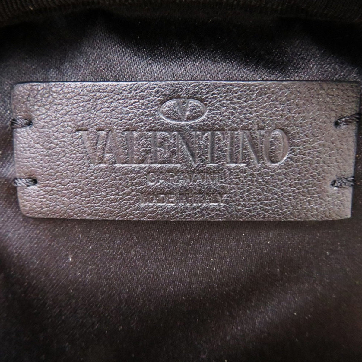Valentino Metallic Leather VRing Neck Pouch Crossbody