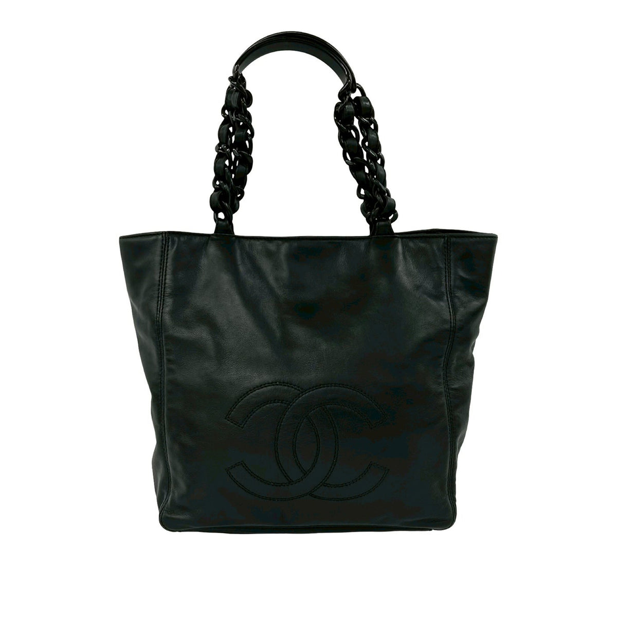 Chanel CC Lambskin Plastic Chain Tote