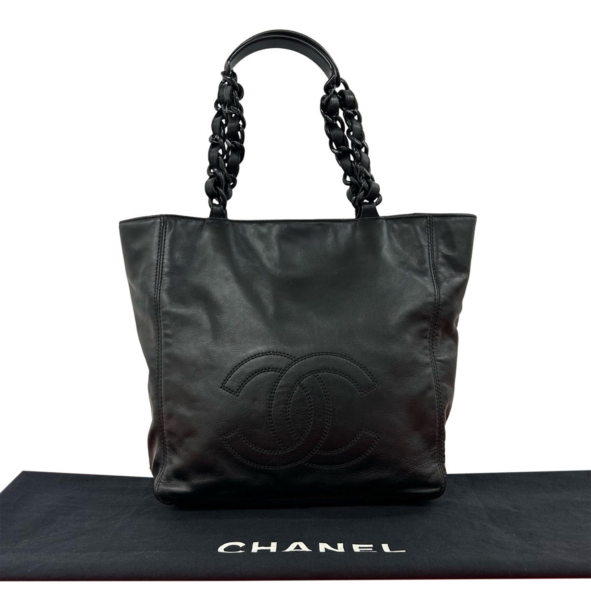 Chanel CC Lambskin Plastic Chain Tote