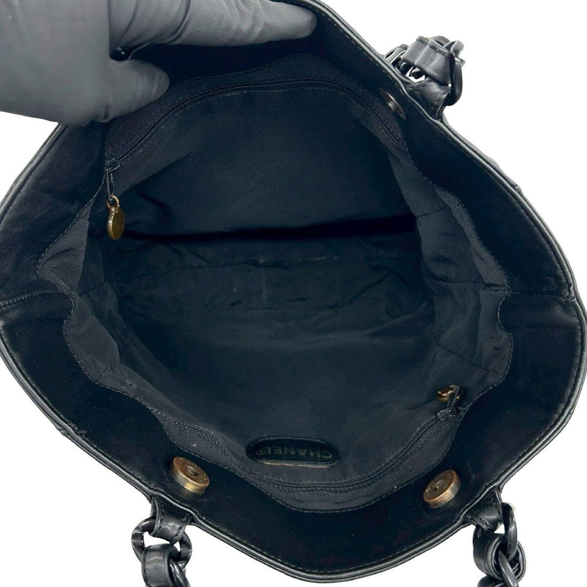 Chanel CC Lambskin Plastic Chain Tote