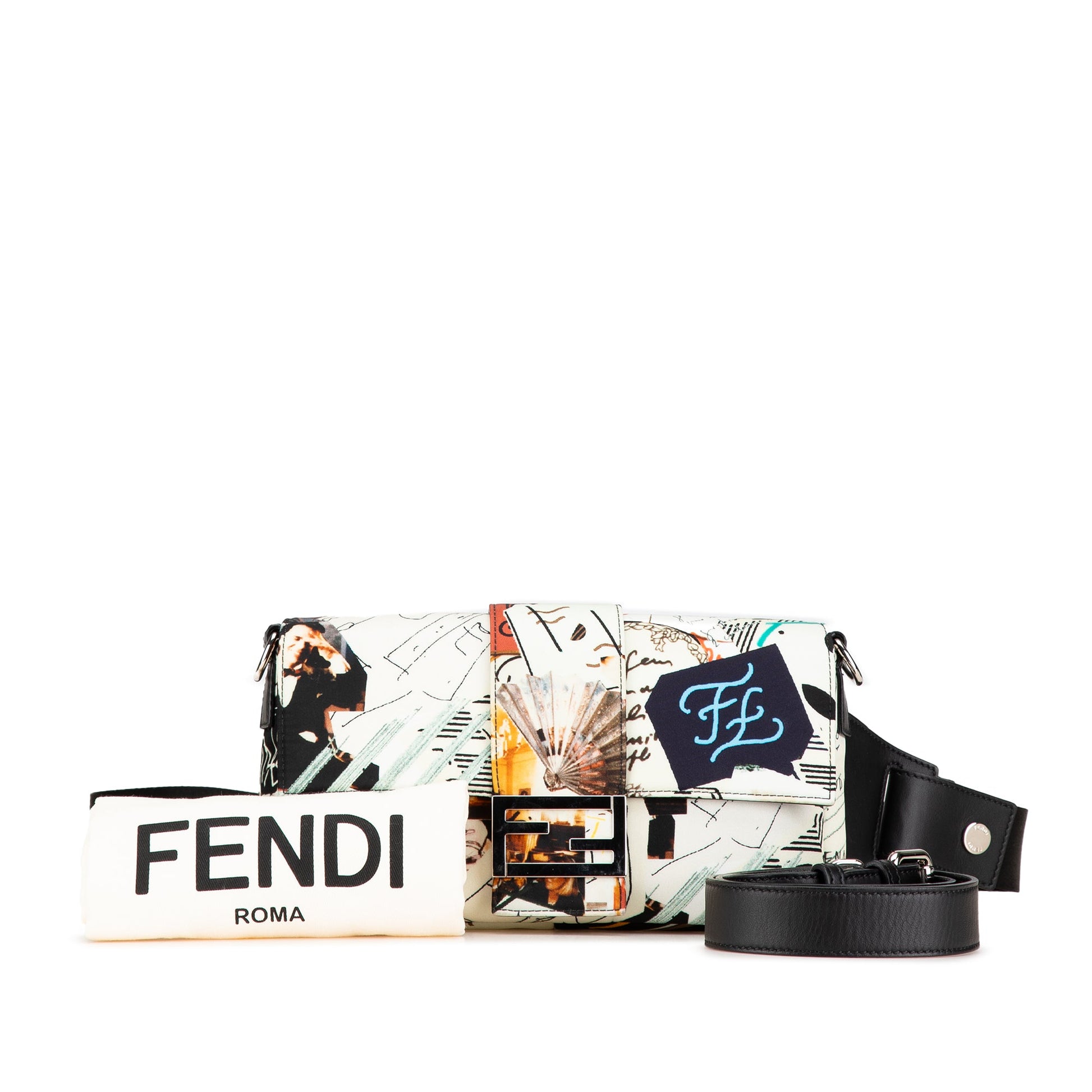 Fendi Nylon Karl Kollage Convertible Belt Baguette