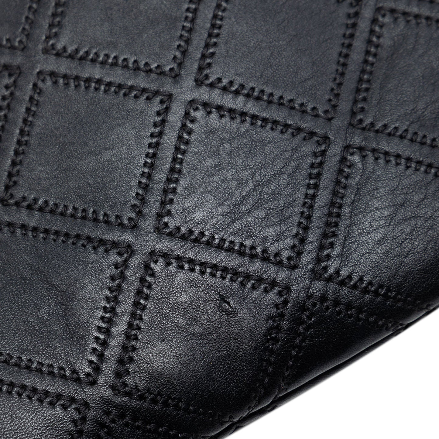 Chanel Large Quilted Lambskin Double Stitch Tassel O Case Clutch