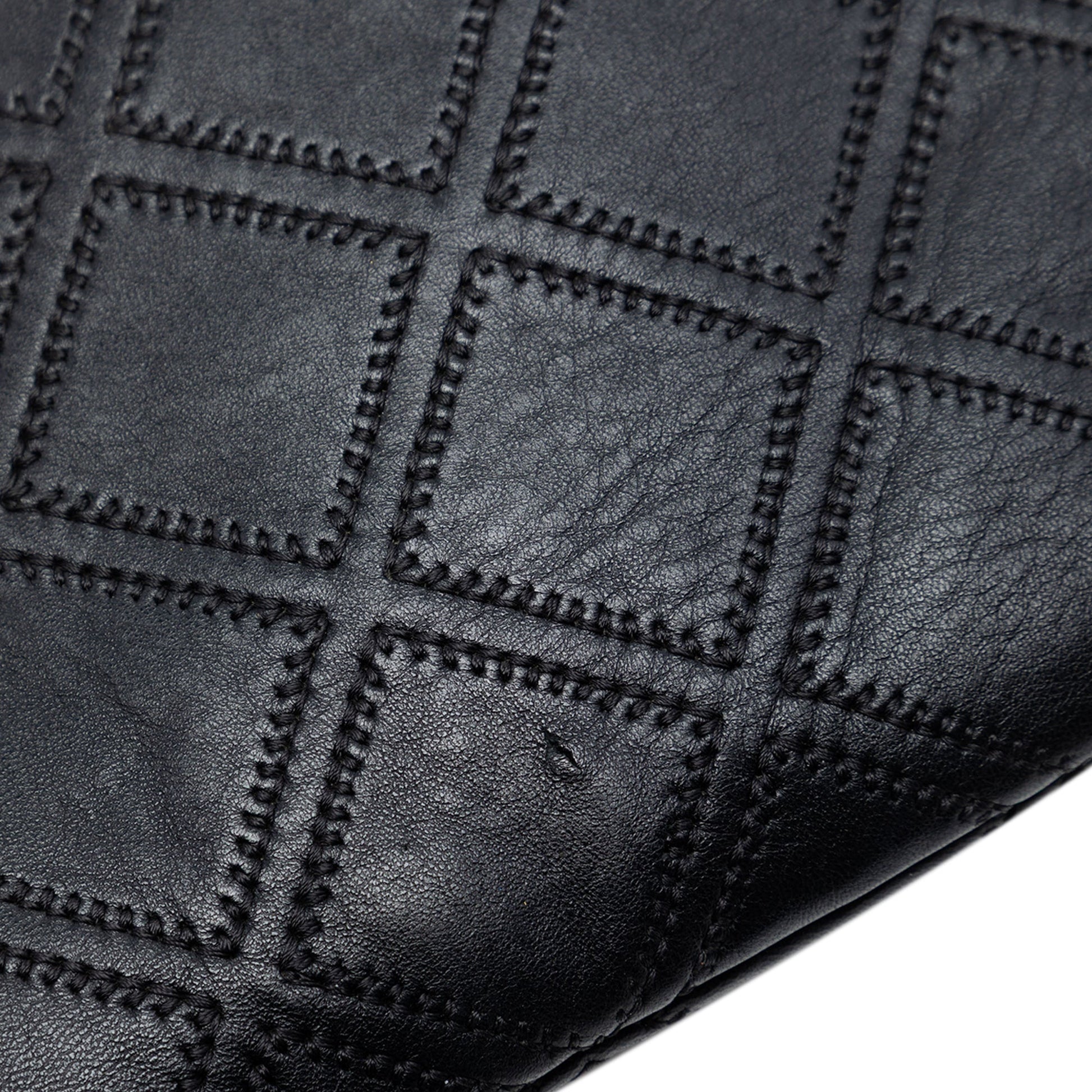 Chanel Large Quilted Lambskin Double Stitch Tassel O Case Clutch